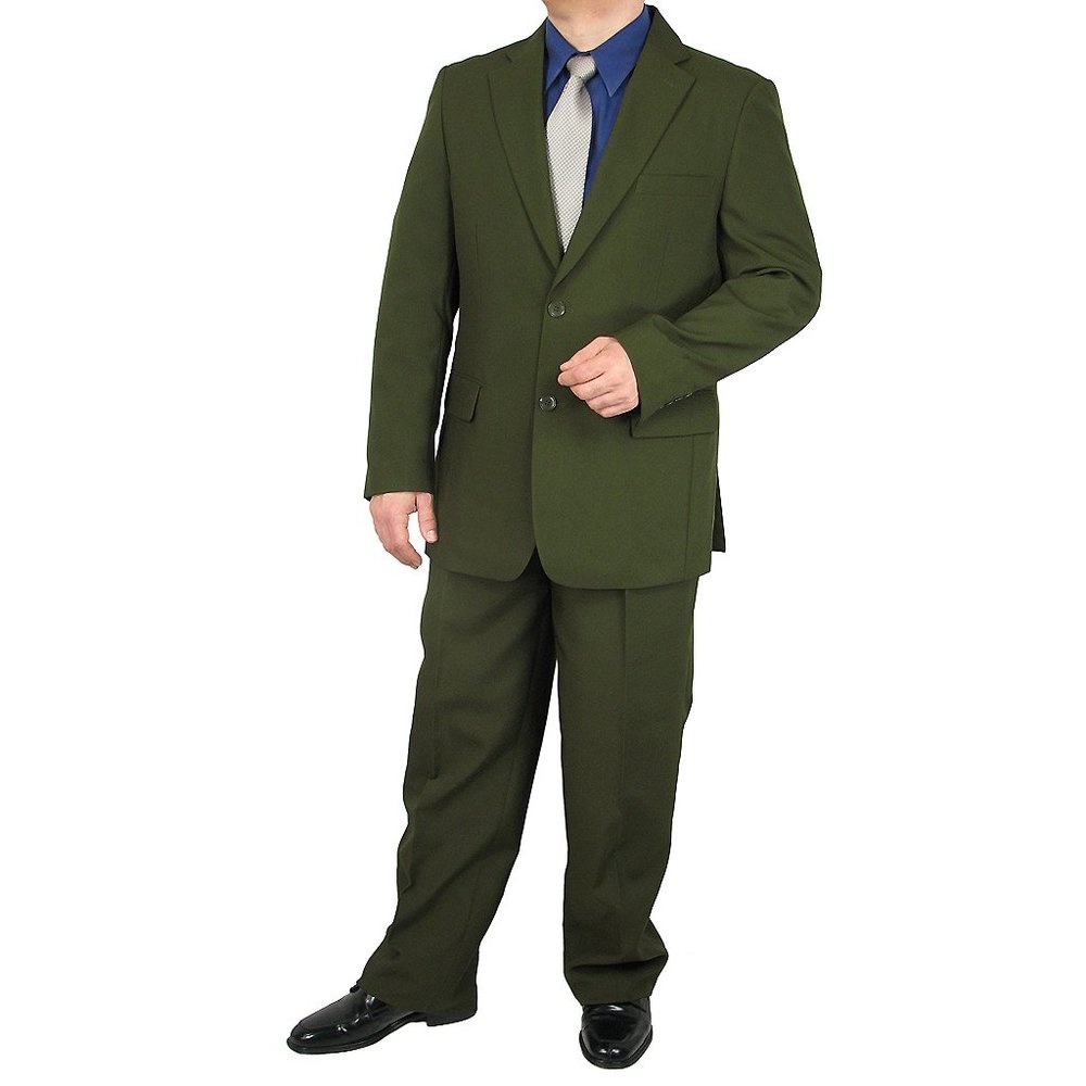 2pc. Men's Regular Fit Single Breasted Suit-Olive
